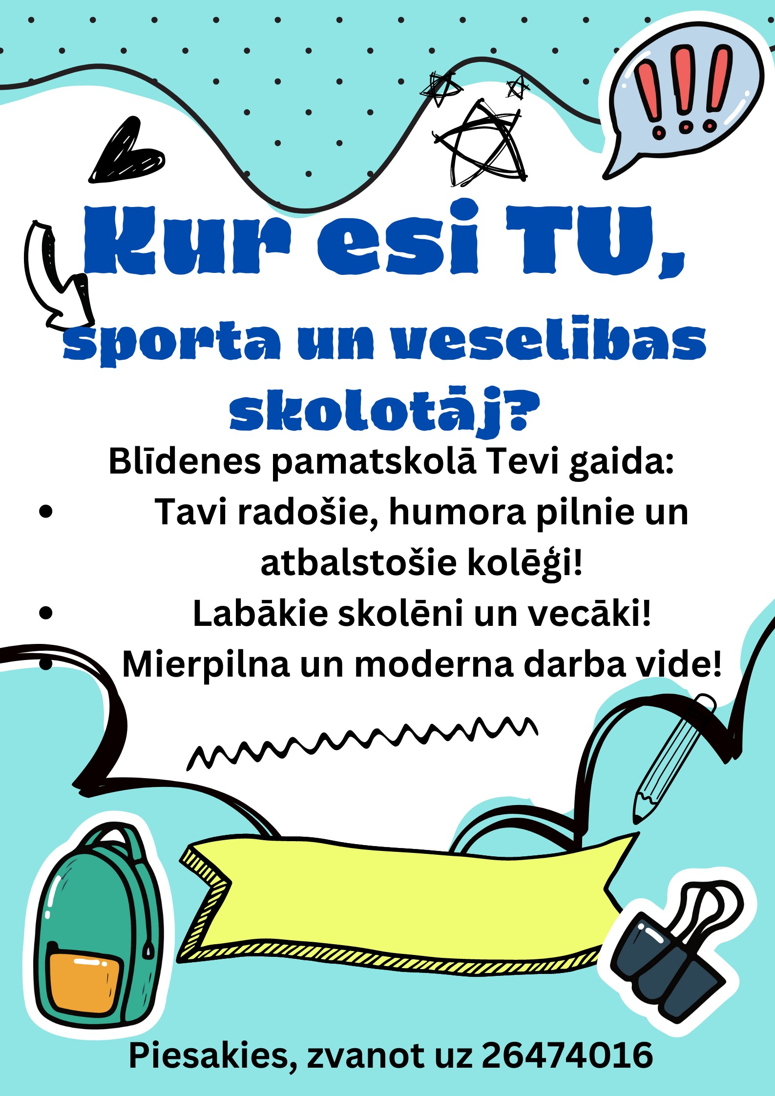 Kur esi TU sporta un veselības skolotāj
